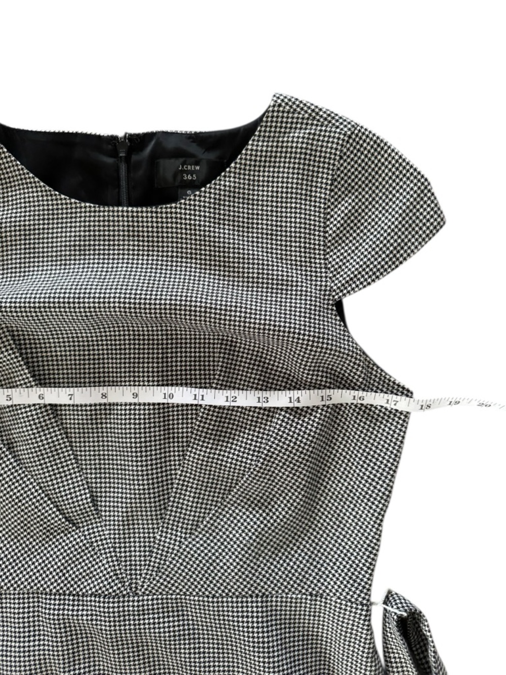 J.Crew Size 6 Houndstooth Linen Blend Sheath Dress Belted Classic Chic - Picture 10 of 16